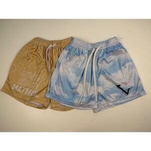 Lot of 2 VENCER Small Mens Basketball Shorts Mental Health Matters & Cloud Print